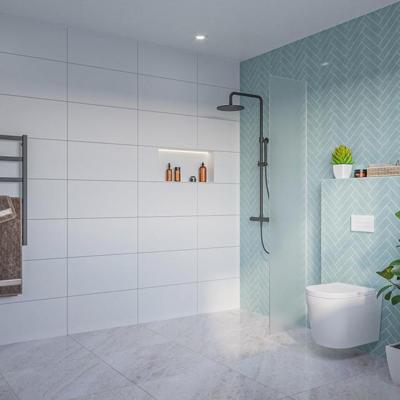 Fortifura Galeria Inloopdouche - mat glas - 40x200cm - 8mm - nano - blind inbouw profiel SW797921 SW1102415