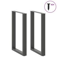 Bartafelpoten 2 st U-vormig 60x(90-91)cm staal antraciet - thumbnail