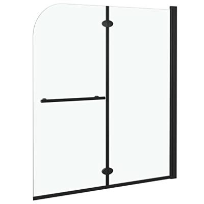 VidaXL Douchewand inklapbaar 2 panelen 120x140 cm esg zwart
