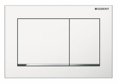 Geberit Omega 20 (ex Omega 30) bedieningspaneel glans wit/chroom/wit voor Geberit Omega inbouwreservoir 12cm