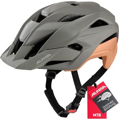 Olympic Sportswear Alpina sports mtb helm kamloop 51-55 mat grijs/perzik