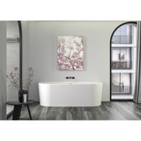 Plieger Kansas Halfvrijstaand bad - 180x80x60cm - met slotoverloop - met af- en overloopgarnituur - met poten - acryl - wit 0100-231 - thumbnail