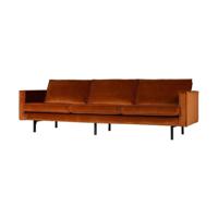WOOOD Bank 3-zits 'Rodeo' Velvet, 277cm, kleur Roestbruin - thumbnail