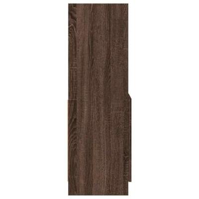 Hoge kast 92x33x100 cm bewerkt hout bruin eikenkleurig Hoge kast 92x33x100 cm bewerkt hout bruin eikenkleurig