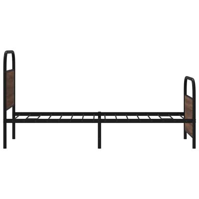 Bedframe zonder matras metaal bruin eikenkleurig 137x190 cm - thumbnail