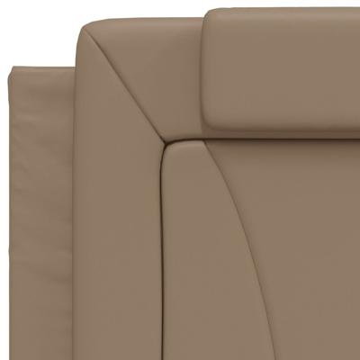 Bedframe met hoofdbord kunstleer cappuccinokleurig 90x200 cm - thumbnail