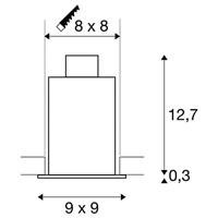 SLV InbouwspotKadux 1 GU10 Square 9cm zwart - 115510 - thumbnail