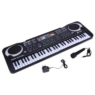 MQ-6106 61-key multifunctionele kinderen Simulatie elektronische piano kinderen Intelligence muziek speelgoed EU plug (zwart)