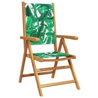 Tuinstoelen 2 st bladpatroon massief acaciahout en stof - thumbnail