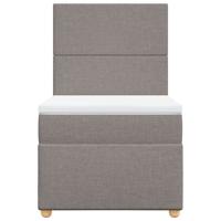 Boxspring met matras stof taupe 100x200 cm - thumbnail