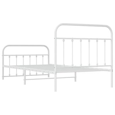 Bedframe met hoofd- en voeteneinde metaal wit 100x200 cm