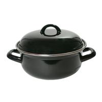 Braadpan emaille zwart 24cm 4,5 L - thumbnail