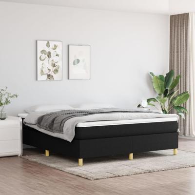 Boxspring met matras stof zwart 180x200 cm