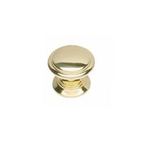 Knop afgerond 32mm messing gelakt - thumbnail