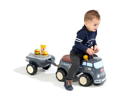 FALK - Food Truck Carrier - stoel die open kan, stuur met claxon, aanhanger en accessoires FALK - Food Truck Carrier - stoel die open kan, stuur met claxon, aanhanger en accessoires