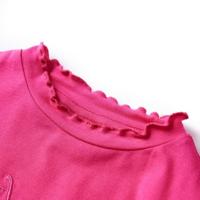 Kindershirt met lange mouwen ballerinaprint 92 felroze - thumbnail