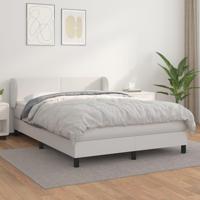 Boxspring met matras kunstleer wit 140x190 cm - thumbnail