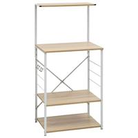 VidaXL Magnetronkast 60x39,6x123 cm bewerkt hout wit en eikenkleurig - thumbnail