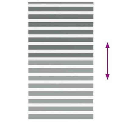 Zebra rolgordijn 130x230 cm stofbreedte 125,9 cm donkergrijs