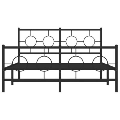 Bedframe met hoofd- en voeteneinde metaal zwart 135x190 cm Bedframe met hoofd- en voeteneinde metaal zwart 135x190 cm