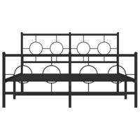Bedframe met hoofd- en voeteneinde metaal zwart 135x190 cm - thumbnail