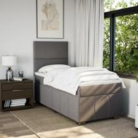Boxspring met matras stof taupe 80x200 cm - thumbnail