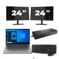 Lenovo ThinkBook 14 G3 ACL - AMD Ryzen 7 5700U - 14 inch - 16GB RAM - 256GB SSD - Windows 11 Home + 2x 24 inch Monitor - thumbnail