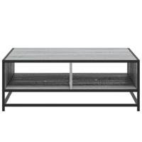 Salontafel 80x80x30 cm bewerkt hout en metaal grijs sonoma - thumbnail