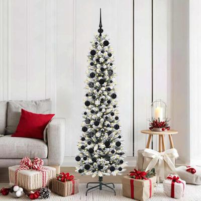 Kunstkerstboom met 300 LED Wit 180 cm PVC en Metaal en Plastic
