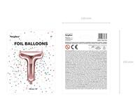 Folieballon T Rose Goud 35 cm - thumbnail