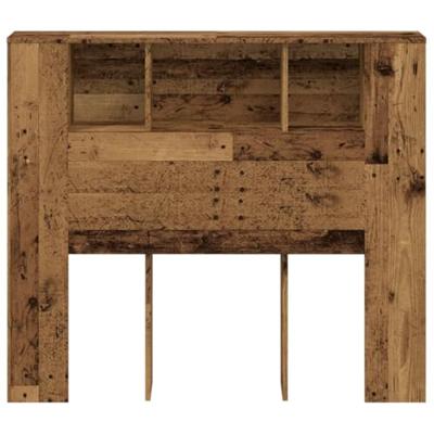 Hoofdbordkast 120x19x104,5 cm bewerkt hout oud houtkleurig Hoofdbordkast 120x19x104,5 cm bewerkt hout oud houtkleurig