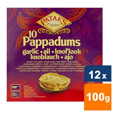 Patak's - Pappadum Knoflook (Klaar voor bereiding) - 12x 100g