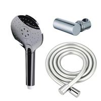 Fortifura Calvi Handdoucheset - Ø12 - rond - 3 straalsoorten - met houder - met gladde slang - 150cm - chroom SW496814/SW720564/SW706209 - thumbnail