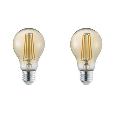 Energiezuinige LED Lampen Set - E27 Fitting 4W - Warm Wit 3000K - Amber Glas