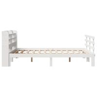 Bedframe met hoofdeinde zonder matras 160x200 cm wit - thumbnail