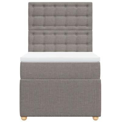 Boxspring met matras stof taupe 90x200 cm - thumbnail