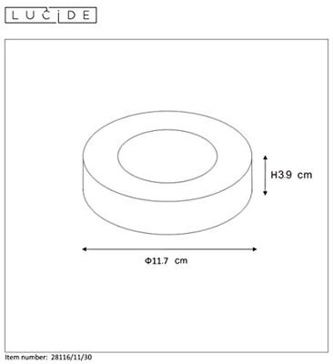 Lucide BRICE-LED - Plafonnière Badkamer - Ø 11,7 cm - LED Dimb. - 1x8W 3000K - IP44 - Zwart Lucide BRICE-LED - Plafonnière Badkamer - Ø 11,7 cm - LED Dimb. - 1x8W 3000K - IP44 - Zwart