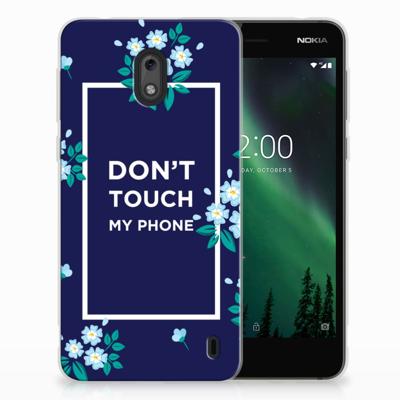 Nokia 2 Silicone-hoesje Flowers Blue DTMP Nokia 2 Silicone-hoesje Flowers Blue DTMP