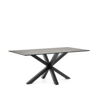 Kave Home Eettafel 'Argo' Iron Moss Keramiek, 160 x 90cm, kleur Zwart - thumbnail