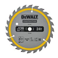DeWalt Accessoires Cirkelzaagblad 136x10x24t, wisseltand, positief 20°, kerf 1,6mm - DT1947-QZ - thumbnail