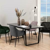 Bendt Eettafel 'Per' Marmerlook, 160 x 90cm, kleur zwart - thumbnail