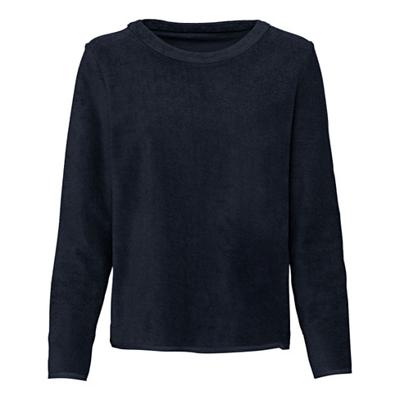 Badstof-shirt van bio-katoen met ronde hals, nachtblauw 50