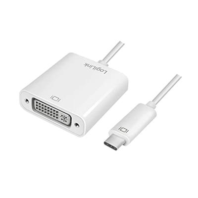 LogiLink UA0245A USB / DVI Adapter [1x USB 3.2 Gen 2 stekker C (USB 3.1) - 1x DVI-bus 24+5-polig] Wit 14.00 cm