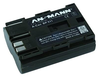 Ansmann A-Can BP 511 Camera-accu Vervangt originele accu BP-511 7.4 V 1400 mAh Ansmann A-Can BP 511 Camera-accu Vervangt originele accu BP-511 7.4 V 1400 mAh