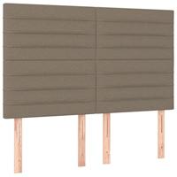 Hoofdbord LED 144x5x118/128 cm stof taupe - thumbnail