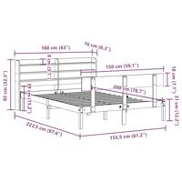 Bedframe zonder matras massief grenenhout 150x200 cm - thumbnail