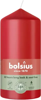 Bolsius stompkaars essentials 5.8x12cm delicate red