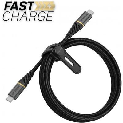 OtterBox Premium Reinforced Braided USB-C naar USB-C Cable, snelle oplaadkabel voor Smartphone en Tablet, ultrarobuust, buig- en buigzaam getest, 2m, Zwart