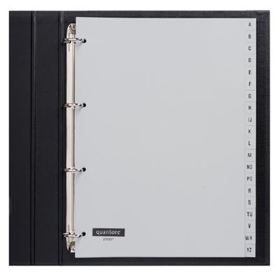 Tabbladen 4-gaats 20-delig A-Z grijs PP Quantore Tabbladen 4-gaats 20-delig A-Z grijs PP Quantore