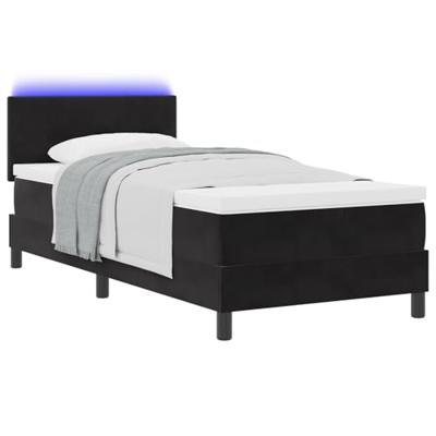 Boxspringbed met matras en LED fluweel zwart 100x200 cm